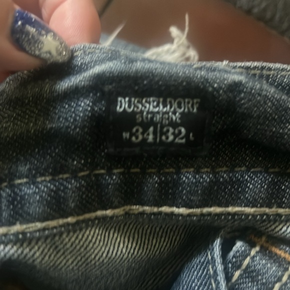 Men's distressed MEK denim button up jeans size 34/32 - Picture 5 of 10